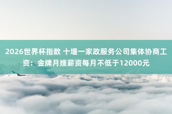 2026世界杯指数 十堰一家政服务公司集体协商工资:金牌月嫂薪资每月不低于12000元