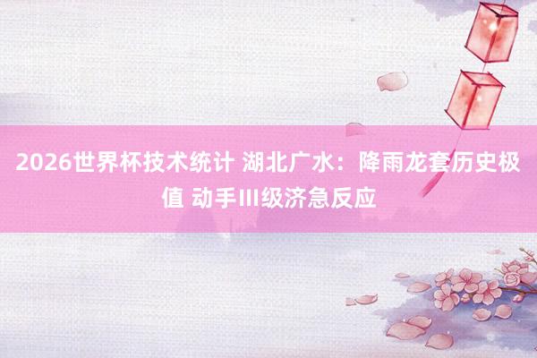 2026世界杯技术统计 湖北广水:降雨龙套历史极值 动手Ⅲ级济急反应
