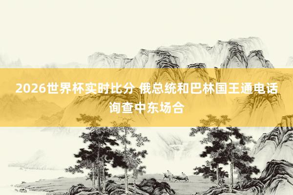 2026世界杯实时比分 俄总统和巴林国王通电话询查中东场合
