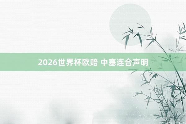 2026世界杯欧赔 中塞连合声明