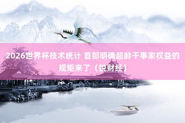 2026世界杯技术统计 首部明确超龄干事家权益的规矩来了(锐财经)