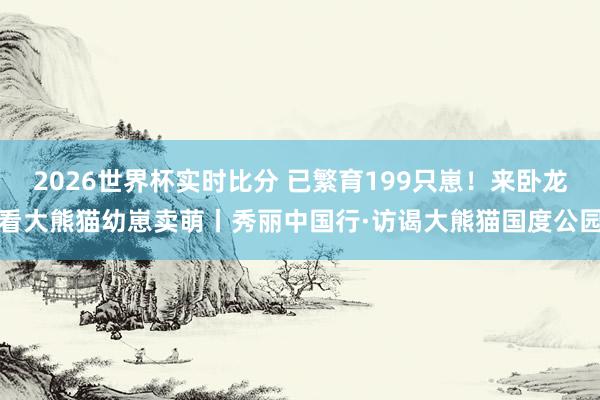 2026世界杯实时比分 已繁育199只崽!来卧龙看大熊猫幼崽卖萌丨秀丽中国行·访谒大熊猫国度公园