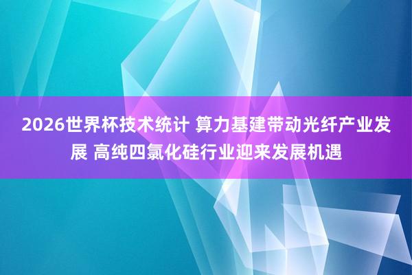2026世界杯技术统计 算力基建带动光纤产业发展 高纯四氯化硅行业迎来发展机遇