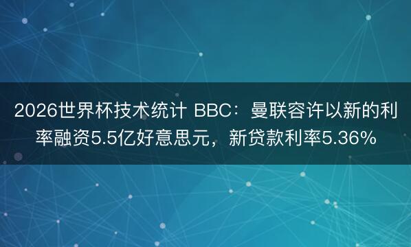 2026世界杯技术统计 BBC:曼联容许以新的利率融资5.5亿好意思元,新贷款利率5.36%