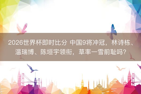 2026世界杯即时比分 中国9将冲冠,林诗栋、温瑞博、陈垣宇领衔,草率一雪前耻吗?