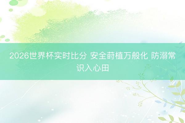 2026世界杯实时比分 安全莳植万般化 防溺常识入心田